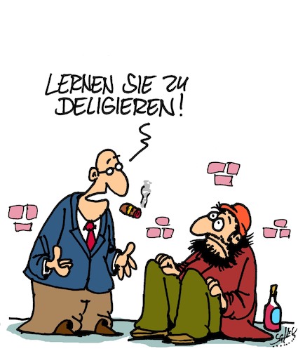 Cartoon: Delegieren (medium) by Karsten Schley tagged armut,business,wirtschaft,soziales,arbeitgeber,arbeitnehmer,geld,gesellschaft,armut,business,wirtschaft,soziales,arbeitgeber,arbeitnehmer,geld,gesellschaft