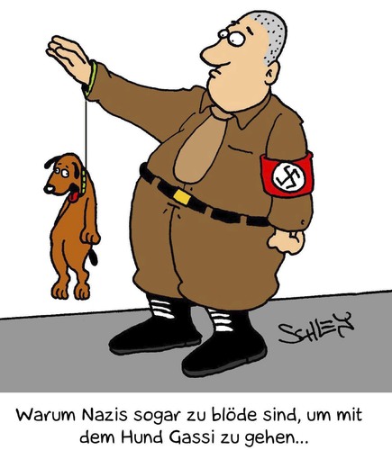 Cartoon: Doofer Nazi (medium) by Karsten Schley tagged nazis,neonazis,rechtsextremismus,faschismus,politik,verbrechen,kriminalität,tiere,haustiere,nazis,neonazis,rechtsextremismus,faschismus,politik,verbrechen,kriminalität,tiere,haustiere