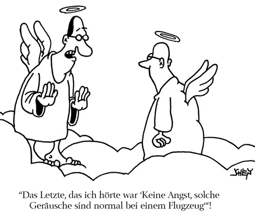Cartoon: Engel (medium) by Karsten Schley tagged religion,engel,leben,tod,unfall,religion,engel,leben,tod,unfall