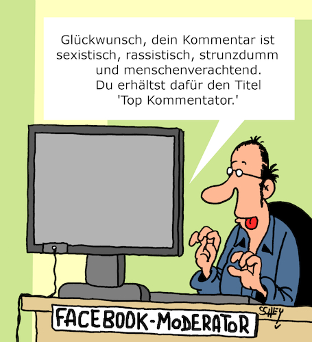Cartoon: Facebook (medium) by Karsten Schley tagged facebook,internet,kommentare,sexismus,rassismus,technik,gesellschaft,social,media,facebook,internet,kommentare,sexismus,rassismus,technik,gesellschaft,social,media