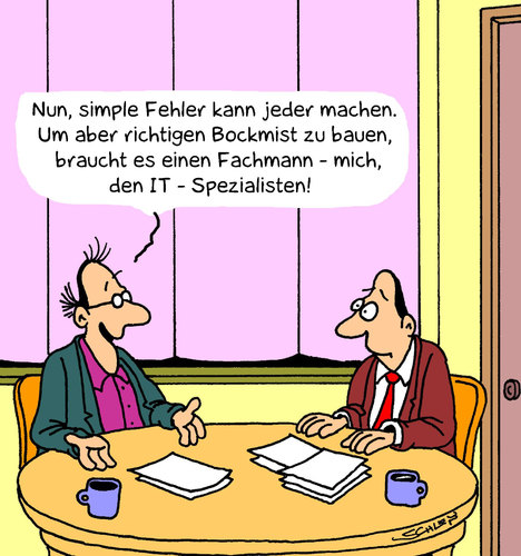 Cartoon: Fachmann (medium) by Karsten Schley tagged it,computer,technik,fachleute,business,wirtschaft,jobs,computer,it,technik,fachleute,business,wirtschaft,jobs