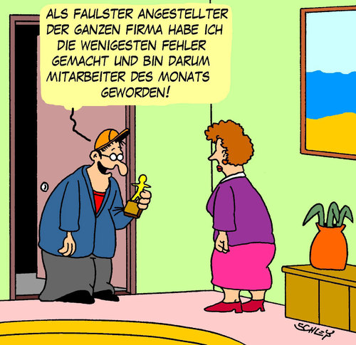 Cartoon: Faulpelz (medium) by Karsten Schley tagged deutschland,gesellschaft,ökonomie,business,wirtschaft,arbeitgeber,arbeitnehmer,arbeit