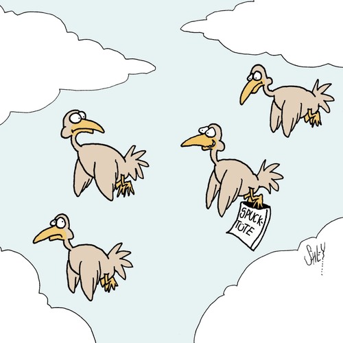 Cartoon: Fliegen (medium) by Karsten Schley tagged vögel,tiere,natur,gesundheit,fliegen,reisen,vögel,tiere,natur,gesundheit,fliegen,reisen