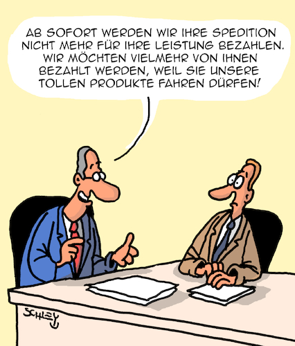 Cartoon: Frachtraten (medium) by Karsten Schley tagged speditionen,transport,lkw,versender,kunden,frachtraten,dumping,kosten,business,gesellschaft,speditionen,transport,lkw,versender,kunden,frachtraten,dumping,kosten,business,gesellschaft