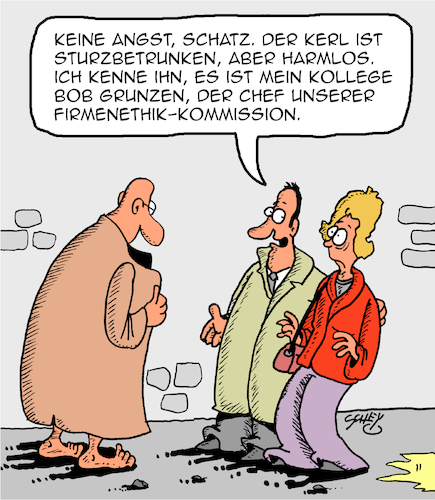 Cartoon: Ganz harmlos (medium) by Karsten Schley tagged ethik,unternehmensethik,kollegen,alkoholmissbrauch,wirtschaft,business,greenwashing,karriere,gesellschaft,ethik,unternehmensethik,kollegen,alkoholmissbrauch,wirtschaft,business,greenwashing,karriere,gesellschaft