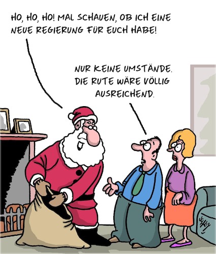 Cartoon: Geschenke!! (medium) by Karsten Schley tagged nikolaus,weihnachten,santa,regierung,geschenke,festtage,ampelkoalition,bundeskanzler,gesellschaft,politik,deutschland,nikolaus,weihnachten,santa,regierung,geschenke,festtage,ampelkoalition,bundeskanzler,gesellschaft,politik,deutschland