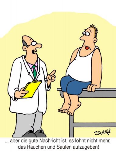 Cartoon: Gesundheit (medium) by Karsten Schley tagged gesundheit,ärzte,medizin,rauchen,trinken