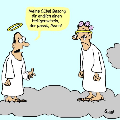 Cartoon: Heiligenschein (medium) by Karsten Schley tagged religion,mode,männer,mann,himmel,engel,tod,religion,mode,männer,mann,himmel,engel,tod
