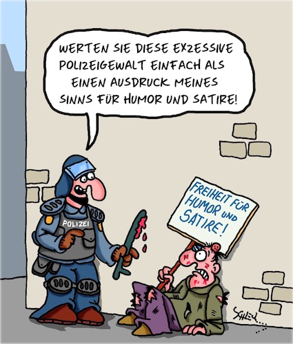 Cartoon: Humor und Satire (medium) by Karsten Schley tagged humor,satire,karikaturen,polizei,gewalt,gesellschaft,medien,politik,humor,satire,karikaturen,polizei,gewalt,gesellschaft,medien,politik