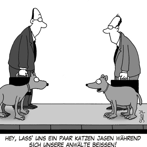 Cartoon: Hunde-Anwälte (medium) by Karsten Schley tagged rechtsanwälte,recht,tiere,hunde,katzen,rechtsanwälte,recht,tiere,katzen,anwalt,rechtsanwalt,tier,justiz,gesetz