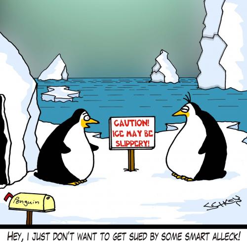 Cartoon: Ice may be slippery! (medium) by Karsten Schley tagged global,warming,animals,justice