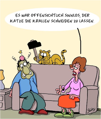 Cartoon: Katze!! (medium) by Karsten Schley tagged tiere,haustiere,katzen,tiermedizin,gesundheit,gesellschaft,tiere,haustiere,katzen,tiermedizin,gesundheit,gesellschaft