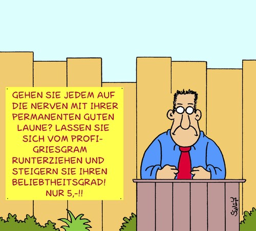 Cartoon: Laune (medium) by Karsten Schley tagged beliebtheit,ansehen,psychologie,laune,launenhaftigkeit,gemütsschwankungen,gesundheit