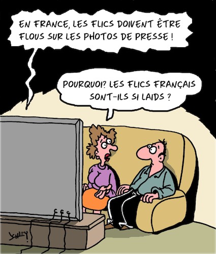 Cartoon: Les flics francais (medium) by Karsten Schley tagged flics,france,presse,television,politique,securite,loi,societe,flics,france,presse,television,politique,securite,loi,societe