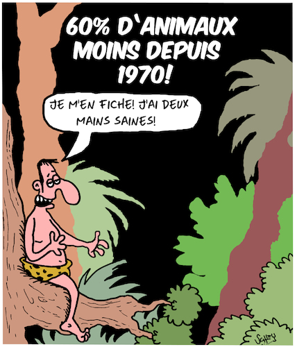 Cartoon: Moins... (medium) by Karsten Schley tagged animaux,jungle,nature,extinction,environnement,animaux,jungle,nature,extinction,environnement