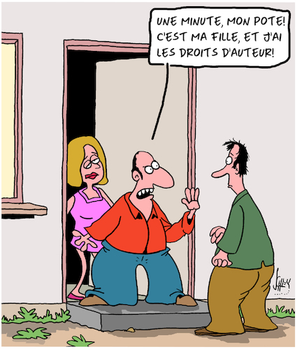 Cartoon: Mon pote (medium) by Karsten Schley tagged famille,filles,papas,amis,relations,famille,filles,papas,amis,relations