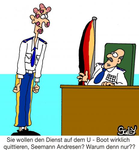 Cartoon: Neulich bei der Marine (medium) by Karsten Schley tagged bundeswehr,terror,marine,soldaten