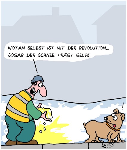 Cartoon: Revolution!! (medium) by Karsten Schley tagged gelbwesten,deutschland,grössenwahn,populismus,extremismus,bildungsferne,revolution,politik,gelbwesten,deutschland,grössenwahn,populismus,extremismus,bildungsferne,revolution,politik