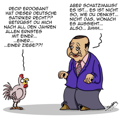 Cartoon: Sag die Wahrheit!! (medium) by Karsten Schley tagged politik,satire,erdogan,deutschland,türkei,liebe,betrug,freundschaft,ehrlichkeit,ziegen,hühner,politik,satire,erdogan,deutschland,türkei,liebe,betrug,freundschaft,ehrlichkeit,ziegen,hühner