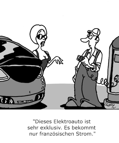 Cartoon: Sehr exklusiv (medium) by Karsten Schley tagged elektroautos,energie,emobilität,strom,autos,politik,ladeinfrastruktur,gesellschaft,elektroautos,energie,emobilität,strom,autos,politik,ladeinfrastruktur,gesellschaft