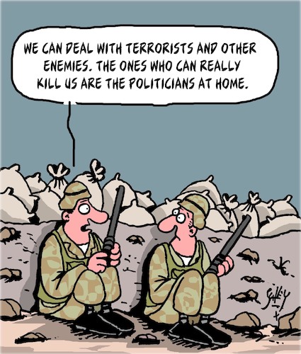Cartoon: Soldiers (medium) by Karsten Schley tagged soldiers,military,politics,politicians,war,media,society,soldiers,military,politics,politicians,war,media,society