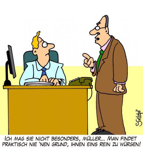 Cartoon: Tadel (medium) by Karsten Schley tagged jobs,arbeitnehmer,arbeitgeber,arbeit