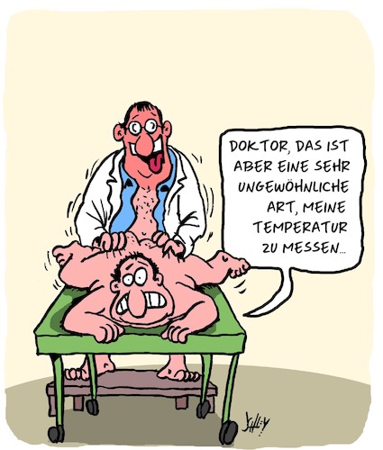 Cartoon: Temperatur (medium) by Karsten Schley tagged corona,covid19,temperatur,fieber,tests,ärzte,patienten,corona,covid19,temperatur,fieber,tests,ärzte,patienten,sex