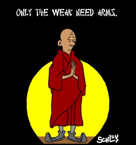 Cartoon: Tibet Monk (medium) by Karsten Schley tagged china,tibet