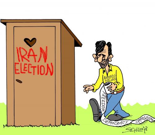 Cartoon: Toilet (medium) by Karsten Schley tagged iran,elections,democracy,freedom