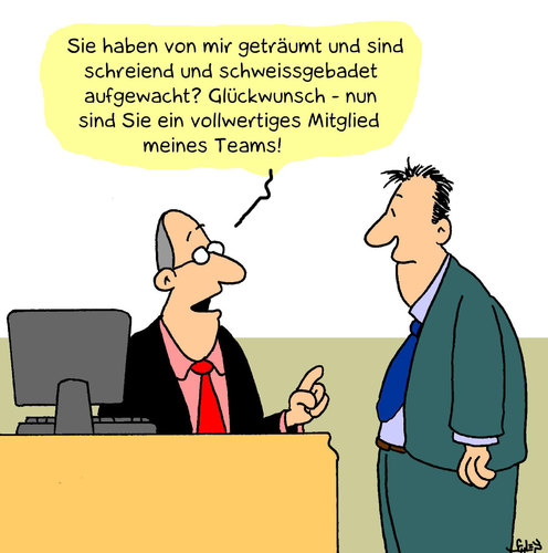 Cartoon: Traumjob (medium) by Karsten Schley tagged arbeit,gesellschaft,arbeitnehmer,arbeitgeber,wirtschaft,arbeit,gesellschaft,arbeitnehmer,arbeitgeber,wirtschaft,job,arbeit arbeitsplatz,arbeitsplatz