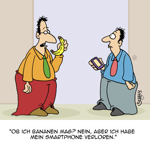 Cartoon: Verloren!!! (medium) by Karsten Schley tagged bananen,früchte,technik,kommunikation,smartphones,mobiltelefone,telekommunikation,bananen,früchte,technik,kommunikation,smartphones,mobiltelefone,telekommunikation