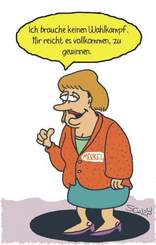 Cartoon: Wahlkampf (medium) by Karsten Schley tagged politik,wahlkampf,wahl,merkel,deutschland,berlin,bundestag,bundeskanzlerin