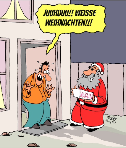 Cartoon: Weisse Weihnachten!! (medium) by Karsten Schley tagged weihnachten,feiertage,religion,weihnachtsmann,geschenke,drogen,kokain,christentum,mythen,legenden,gesellschaft,weihnachten,feiertage,religion,weihnachtsmann,geschenke,drogen,kokain,christentum,mythen,legenden,gesellschaft