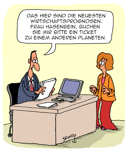 Cartoon: Wirtschaftsprognosen (medium) by Karsten Schley tagged wirtschaft,prognosen,rezession,business,politik,jobs,management,zukunft,gesellschaft,wirtschaft,prognosen,rezession,business,politik,jobs,management,zukunft,gesellschaft