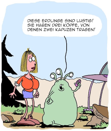 Cartoon: Witzig! (medium) by Karsten Schley tagged aliens,frauen,raumfahrt,science,fiction,ufos,filme,literatur,medien,unterhaltung,aliens,frauen,raumfahrt,science,fiction,ufos,filme,literatur,medien,unterhaltung