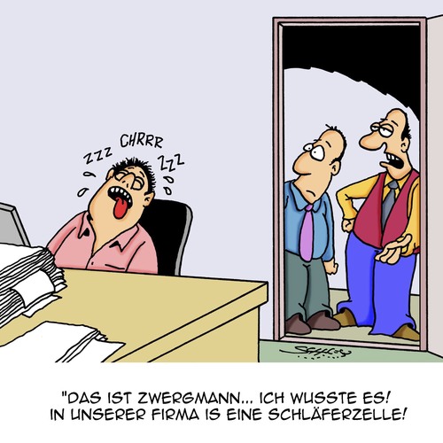 Cartoon: Zelle (medium) by Karsten Schley tagged arbeitnehmer,arbeitgeber,arbeit,wirtschaft,business,büro,büroschlaf,schläferzellen,terrorismus,politik,demokratie,sicherheit,business,wirtschaft,arbeit,arbeitgeber,arbeitnehmer,büro,büroschlaf,schläferzellen,terrorismus,politik,demokratie,sicherheit