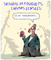 Cartoon: Angebrannt... (small) by Karsten Schley tagged gelbwesten,demonstrationen,ausschreitungen,paris,frankreich,restaurants,champs,elysees,macron,politik,gesellschaft