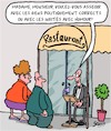 Cartoon: Au resto (small) by Karsten Schley tagged gastronomie,restaurants,politiquement,correct,humour,liberte,expression