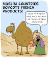 Cartoon: Boycott (small) by Karsten Schley tagged politics,france,economy,boycotts,industry,religion,muslims,media,caricatures