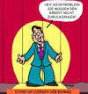 Cartoon: Comedy (small) by Karsten Schley tagged banker,banken,kredit,schulden,zinsen,kreditraten,schuldner,ratenkredit