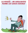 Cartoon: Coronavirus - La Percee (small) by Karsten Schley tagged coronavirus,science,recherche,virologie,medecinc,politique