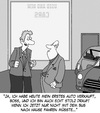 Cartoon: Das erste Mal... (small) by Karsten Schley tagged verkaufen,verkäufer,autos,autoverkäufer,umsatz,wirtschaft,business,geld,handel,vertrieb