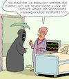 Cartoon: Das wird auch Zeit!! (small) by Karsten Schley tagged patienten,krankenhäuser,leben,tod,ehe,beziehungen,männer,frauen,krankenkassen,gesundheitskosten,einkommen,geld,soziales