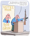 Cartoon: Defendre la democratie (small) by Karsten Schley tagged elections,politiciens,opposition,oppression,dictatures,democratie