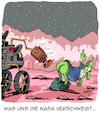 Cartoon: Die NASA schweigt!!! (small) by Karsten Schley tagged nasa,raumfahrt,perseverance,ausserirdische,mars,forschung,wissenschaft,leben,gesellschaft
