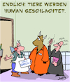 Cartoon: Endlich (small) by Karsten Schley tagged tiere,zucht,schlachttiere,tierhaltung,fleisch,ernährung,gesundheit,natur,tierschutz,humanität,gesellschaft