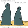 Cartoon: Gleichberechtigung (small) by Karsten Schley tagged frauen,männer,religion,islam,muslime,gleichberechtigung