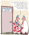 Cartoon: Gute Nachricht!! (small) by Karsten Schley tagged schlachtereibetriebe,industrie,arbeit,arbeitsunfälle,gesundheit,ernährung,wirtschaft