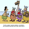 Cartoon: Guten Abend! (small) by Karsten Schley tagged gastronomie,geschichte,historisches,vikingerunterhaltung,entertainment,männer,entdecker