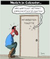 Cartoon: Im Callcenter (small) by Karsten Schley tagged callcenter,toiletten,personal,wartezeit,service,business